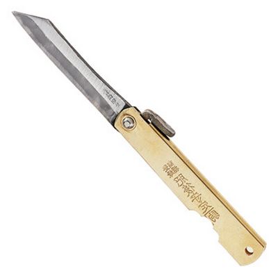 М00002424  -  Нож складной, Higonokami Burasu, 175/75мм, латунная рукоять